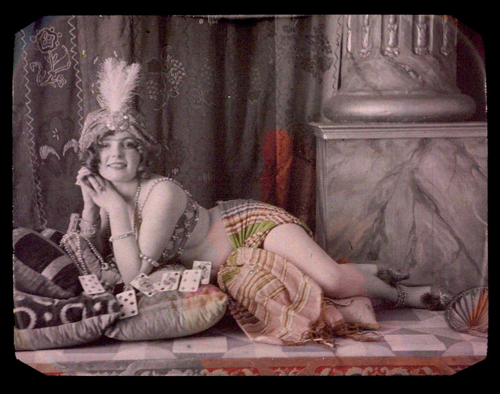 Louis-Amedee Mante (attributed to) - Odalisque with Playing Cards