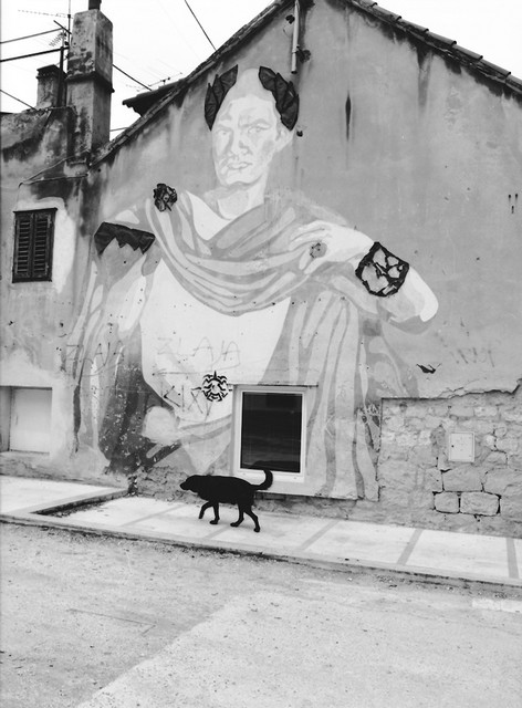 Stanko Abadžic - Mural of Caesar and Dog in Split, Croatia