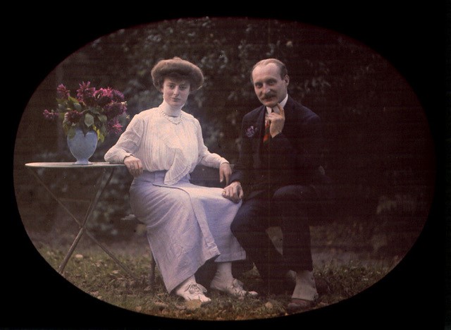 Louis and Auguste Lumiere (attributed to) - Couple Seated in Garden