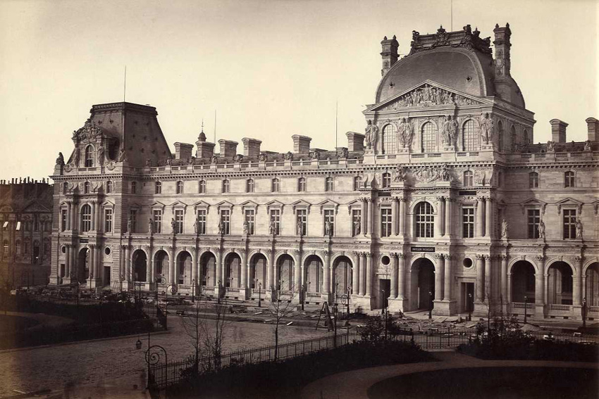 Edouard Baldus - Pavillon Richelieu and Pavillon Turgot, Louvre, Paris