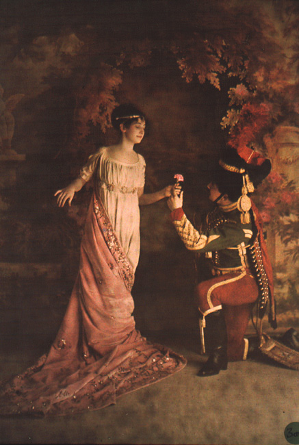 Louis and Auguste Lumiere (attributed to) - A Soldier Offering a Maiden a Flower