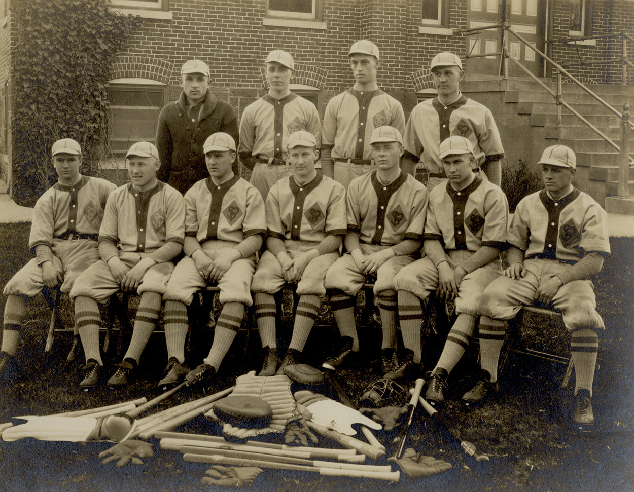 Gilbert & Bacon - Baseball Team with Equipment