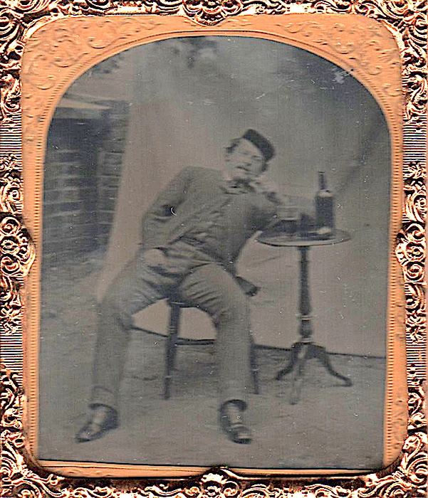 Anonymous - Man with Wine Bottle and Glass