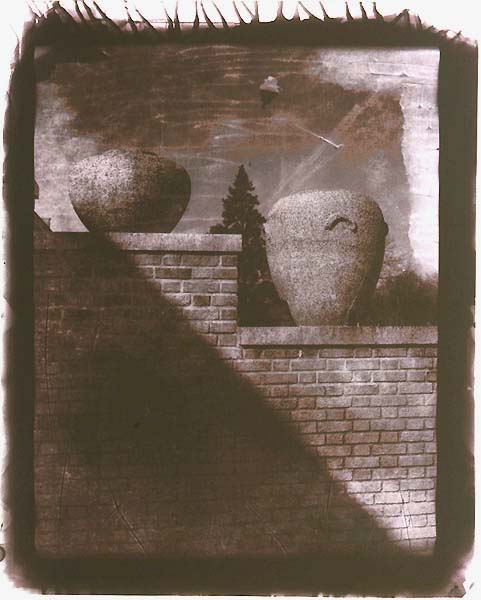 Robert Asman - Untitled (Brick Wall with Clay Urns)