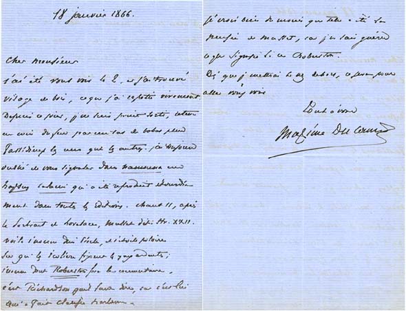Maxime Du Camp - Letter