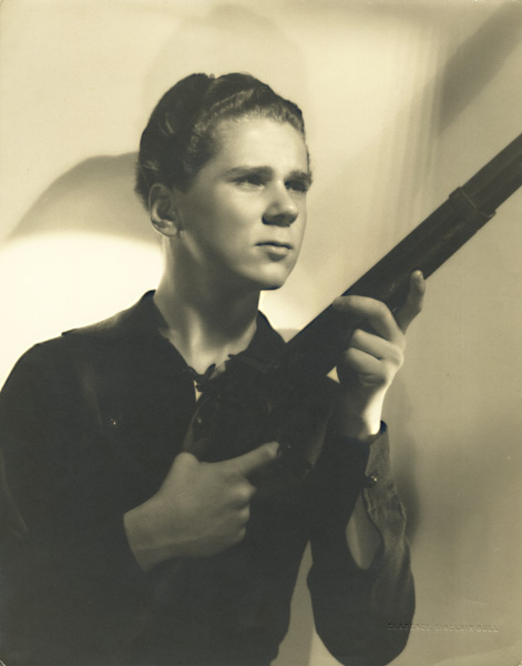 Clarence Sinclair Bull - Jackie Cooper in "Boy of the Streets" with Flintlock Rifle
