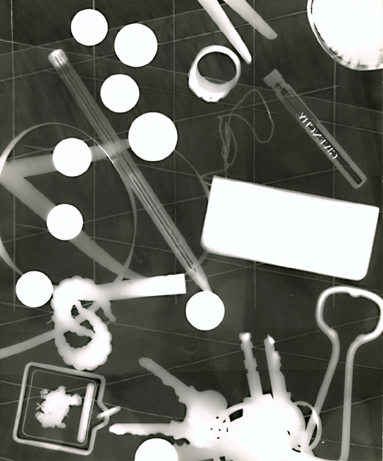 Raliek G. Clinkscales - Photogram, Including Keys and Givenchy Perfume Bottle