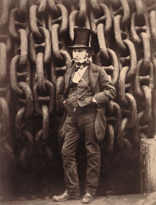 Isambard Kingdom Brunel standing before the giant chains of the ship "Leviathan" (courtesy of Charles Schwartz, Ltd.) Isambard Kingdom Brunel standing before the giant chains of the ship "Leviathan" (courtesy of Charles Schwartz, Ltd.)