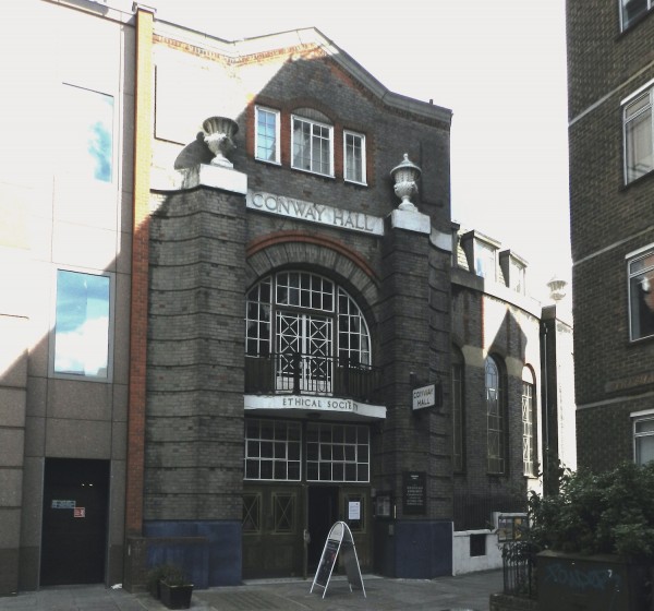 The Show venue was located on Red Lion Square in Bloomsbury, within walking distance of the British Museum. Conway Hall is owned by the Conway Hall Ethical Society.