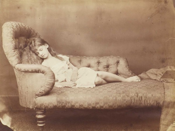 A photograph of Alexandra 'Xie' Kitchin asleep on a sofa by Lewis Carroll was the first lot in the sale.