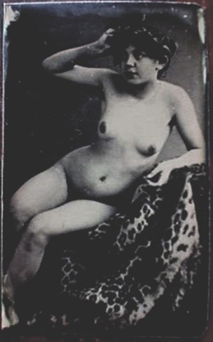 This tintype has an 1860s U.S. revenue stamp on the verso, but the image was actually made in the 1880s in France. This tintype has an 1860s U.S. revenue stamp on the verso, but the image was actually made in the 1880s in France.